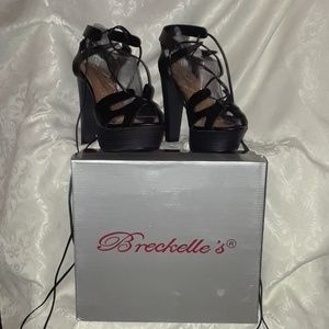 Women's Peep Toe, Lace Up Leg, High Heels